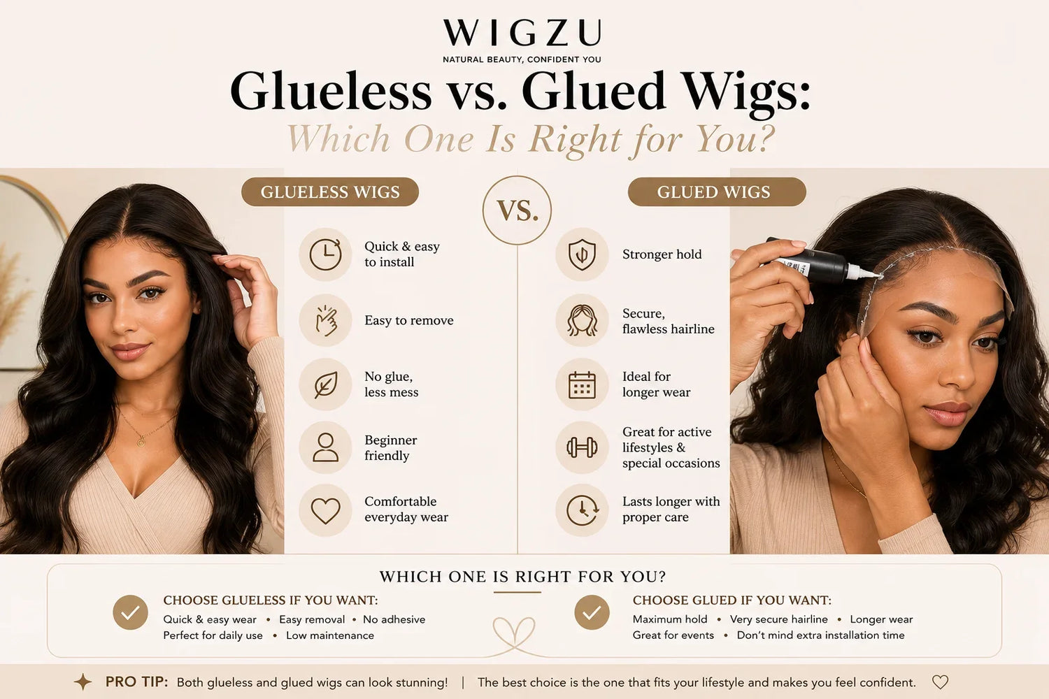 Glueless vs. Glued Wigs: Which One Is Right for You?