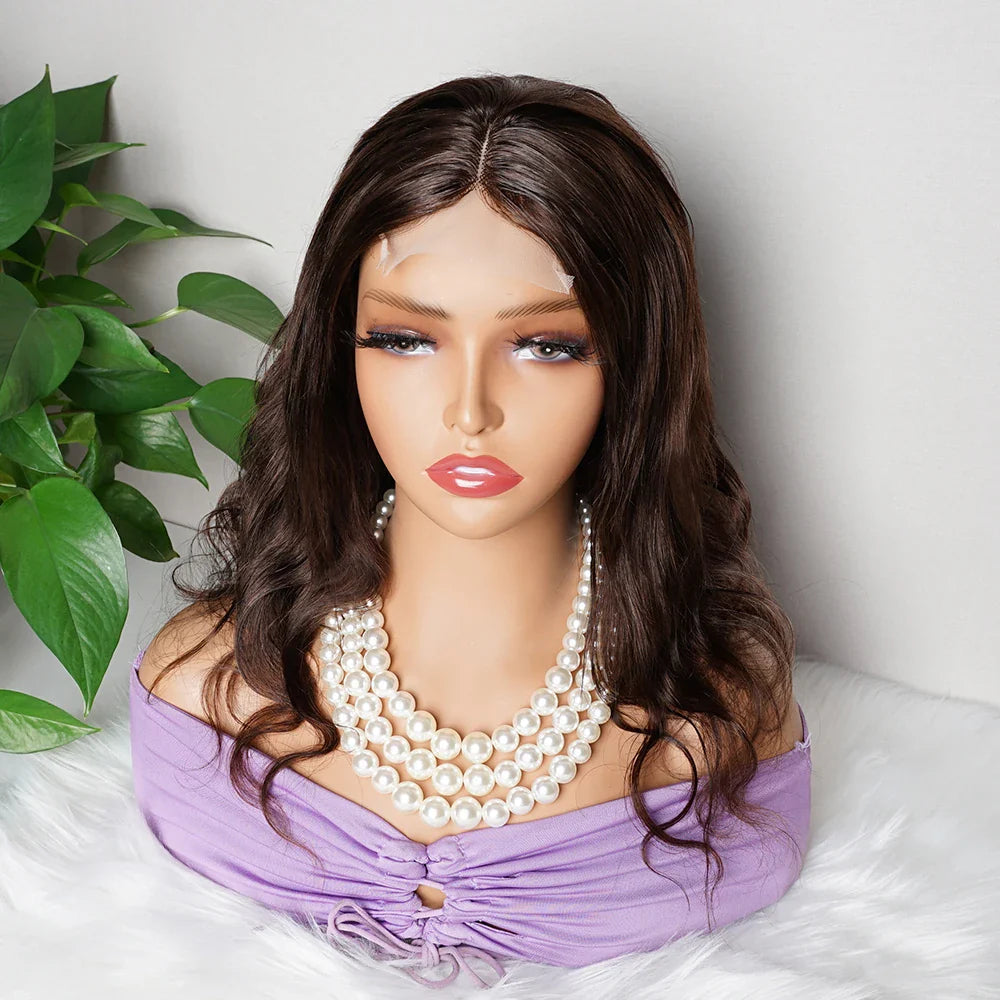 4x4 Chocolate Brown Body Wave Wig