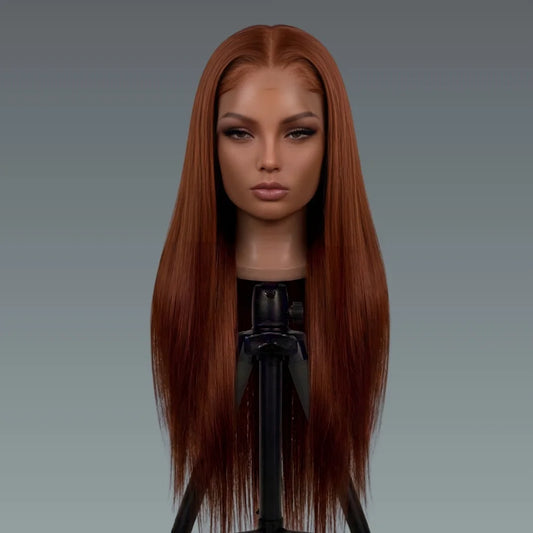 4x4 Reddish Brown Straight Wig