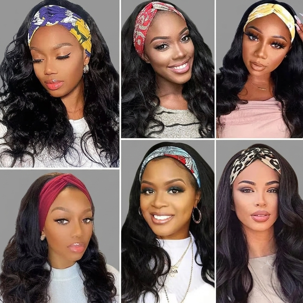 Full Machine-Made Glueless Body Wave Headband Wig
