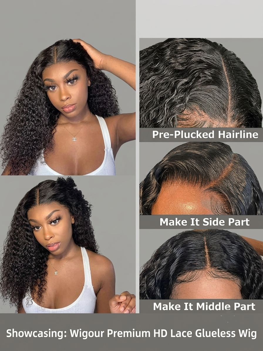 HD Lace Glueless Deep Wave Curly Wig