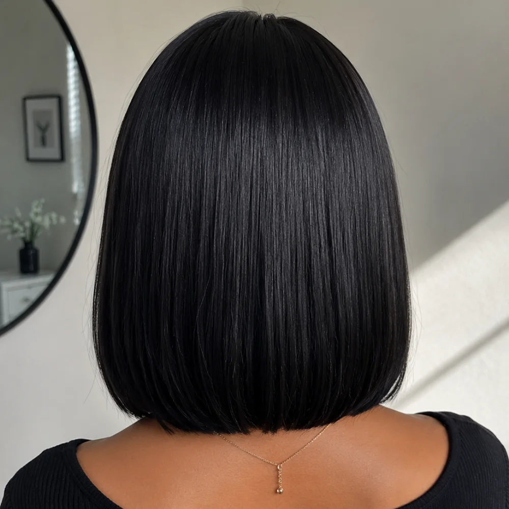 Glueless Straight Short Bob HD Lace Pre Plucked Human Wig
