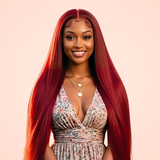 13x4 HD Reddish Brown Straight Wig - Wigour