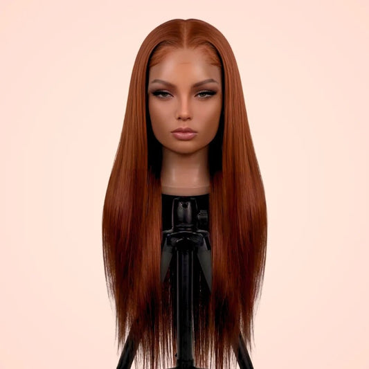 13x4 HD Reddish Brown Straight Wig - Wigour