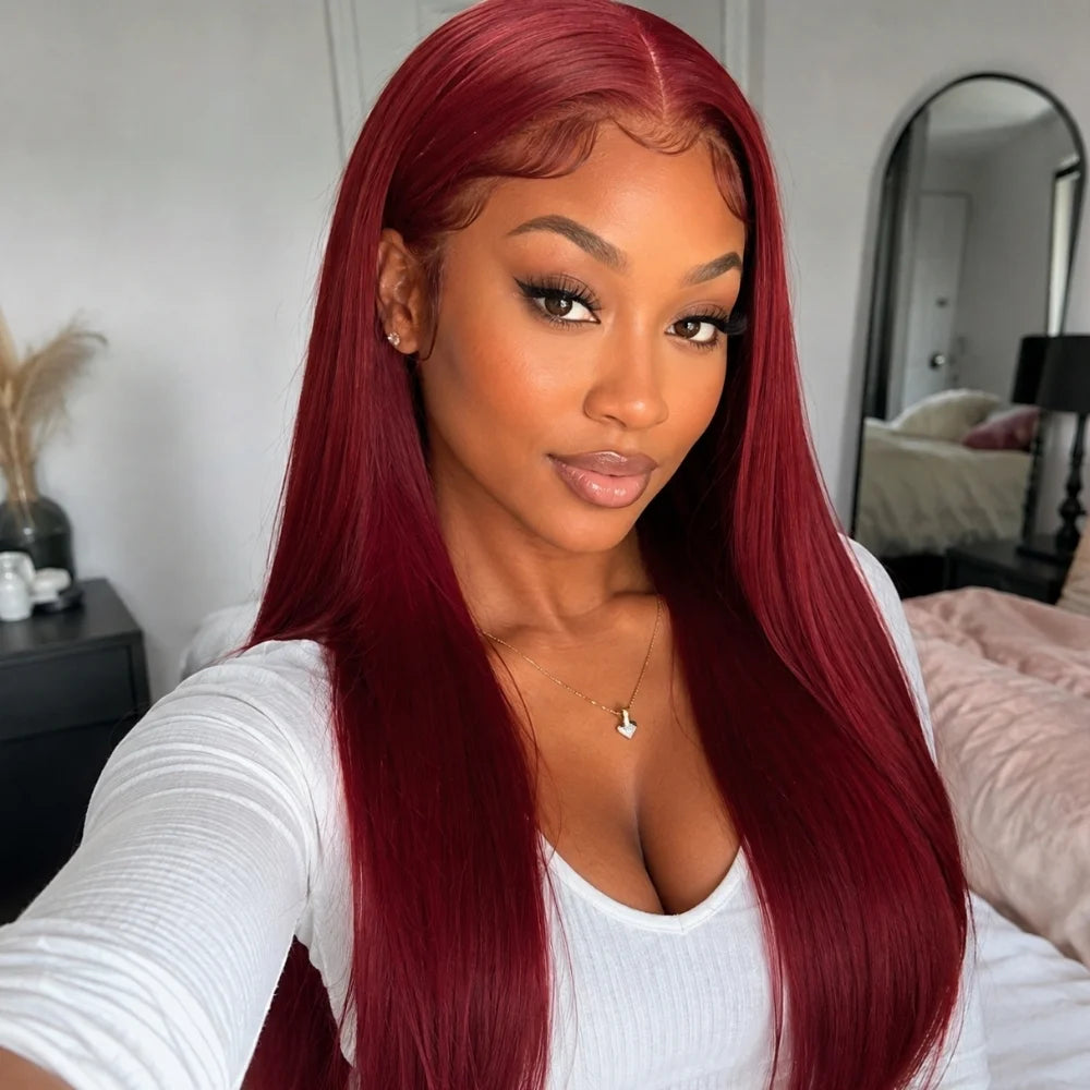 13x4 HD Reddish Brown Straight Wig
