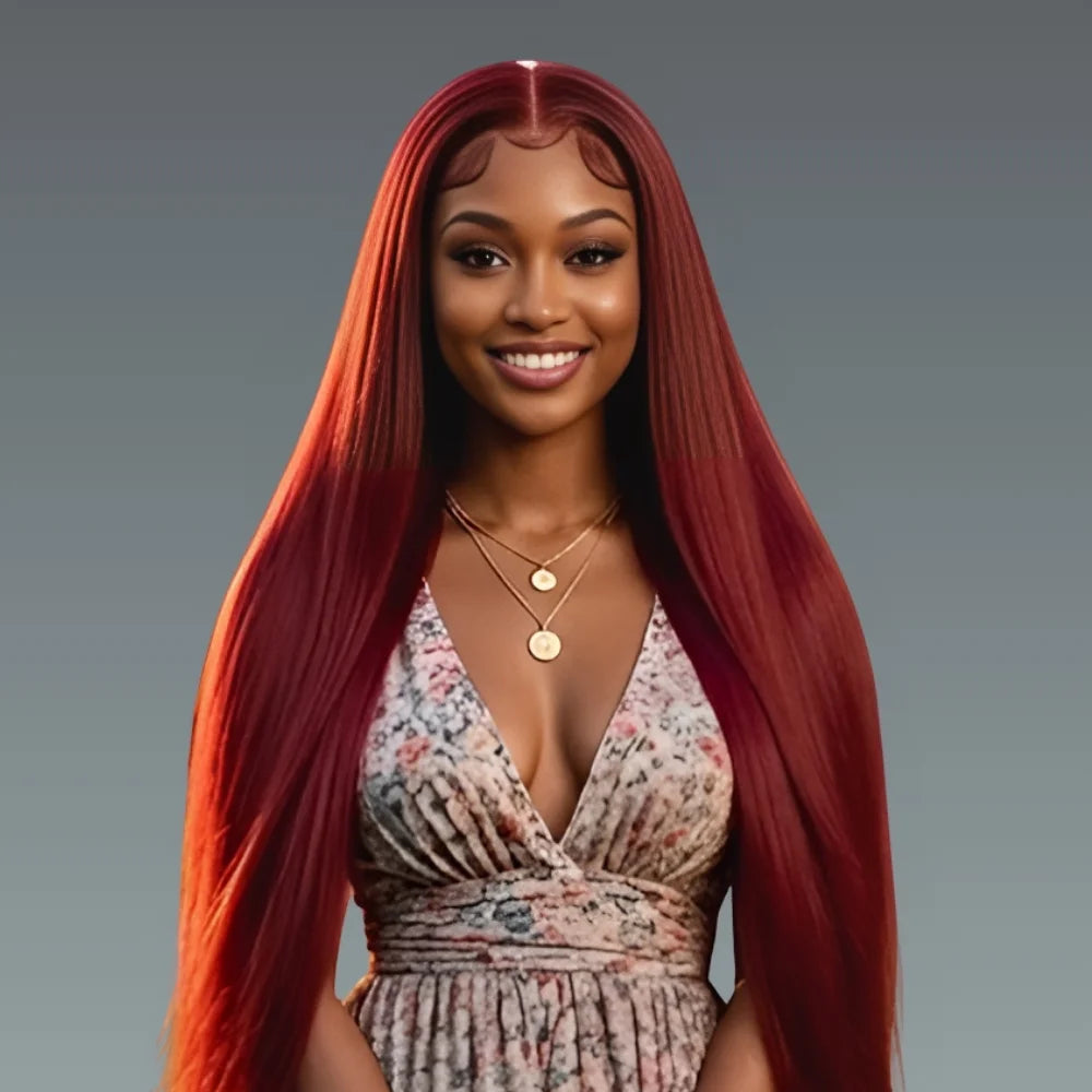 13x4 HD Reddish Brown Straight Wig