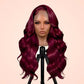 13x6 Burgundy HD Lace Wig - Wigour