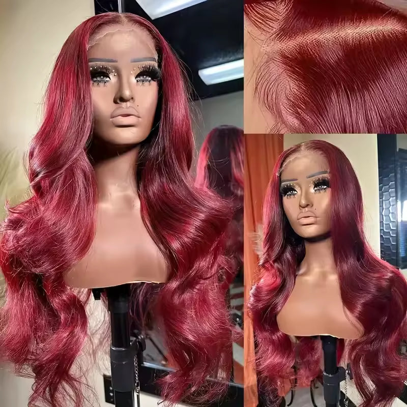 13x6 Burgundy HD Lace Wig