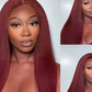 Burgundy Kinky Straight Wig