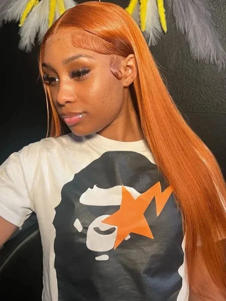 Ginger Orange Straight Lace Wig