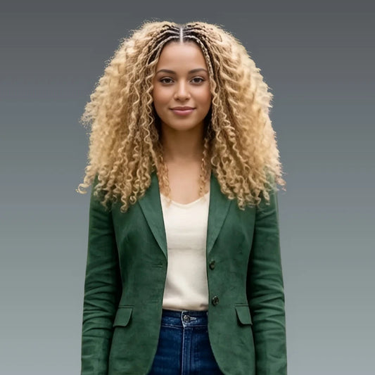 Honey Blonde Highlight Deep Wave Glueless Wig