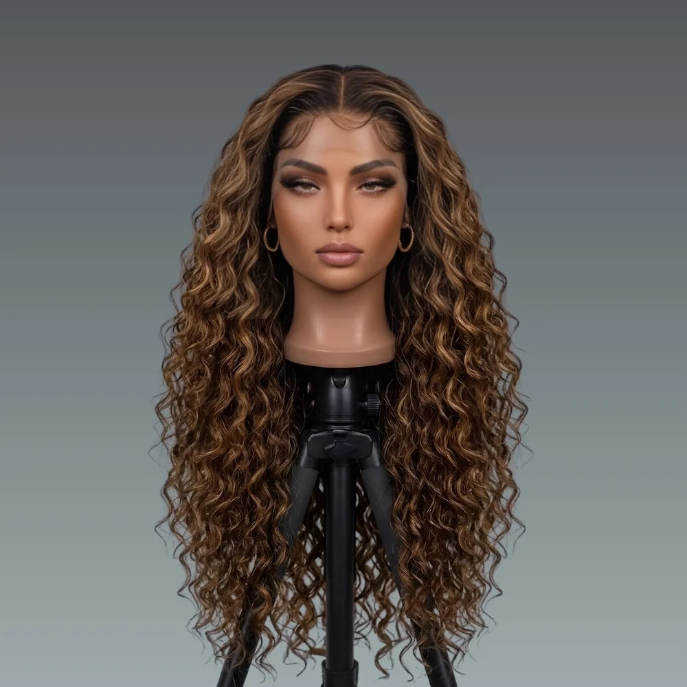 Highlight Deep Wave 13x4 HD Lace Front Glueless Wig