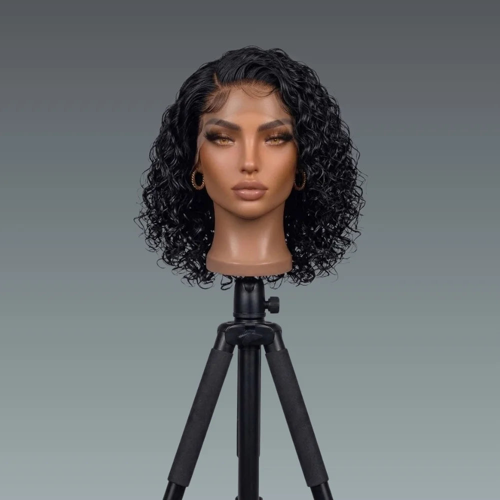 Pixie Cut Water Wave Transparent Lace Front Wig