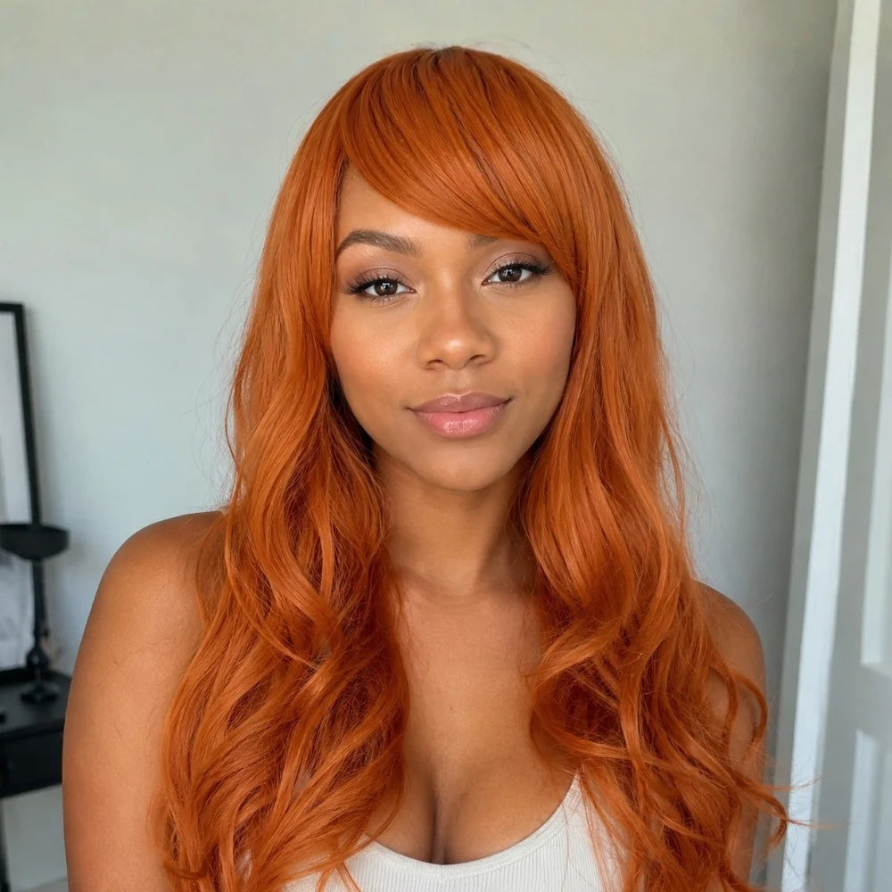 2 Years Later Nami Orange Long Curly Cosplay Wig