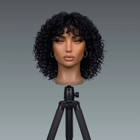 Jerry Curly Short Pixie Bob Cut Wig with Bangs