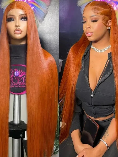 Ginger Orange Straight Lace Wig