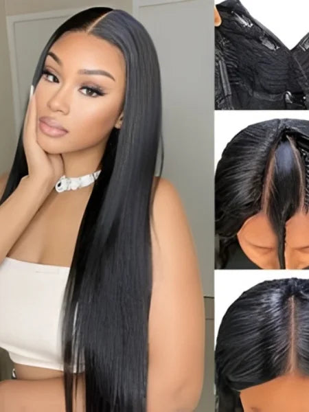 V-Part Straight Human Hair Wig