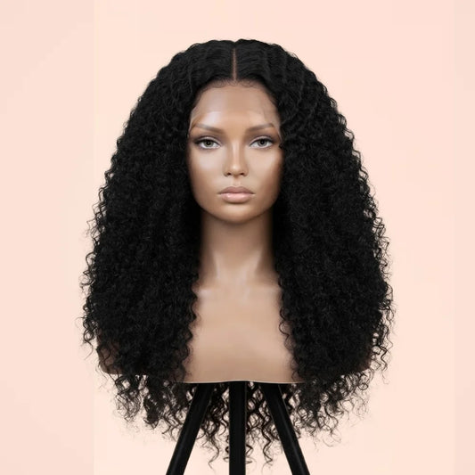 3-in-1 Kinky Curly Half Human Hair Ready to Wear Wig