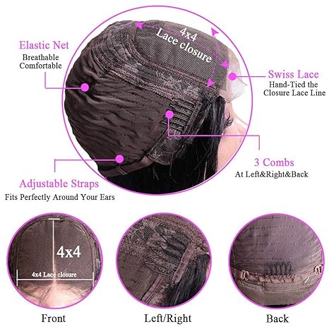 4x4 Natural Water Wave Lace Wig