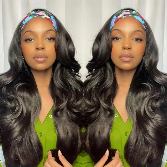 16-40Nch 200 Density Headband Wig Body Wave Brazilian Human Hair Wig without Glue Full Machine Made Ready to Wear Wigs for Women