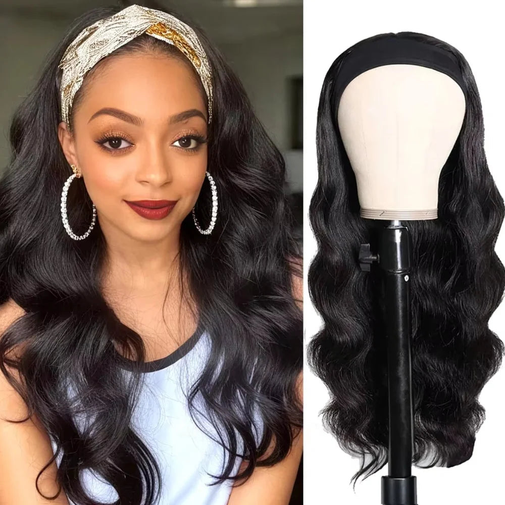 Full Machine-Made Glueless Body Wave Headband Wig