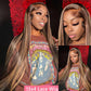 Straight Honey Blonde Highlight HD Lace Front Wig