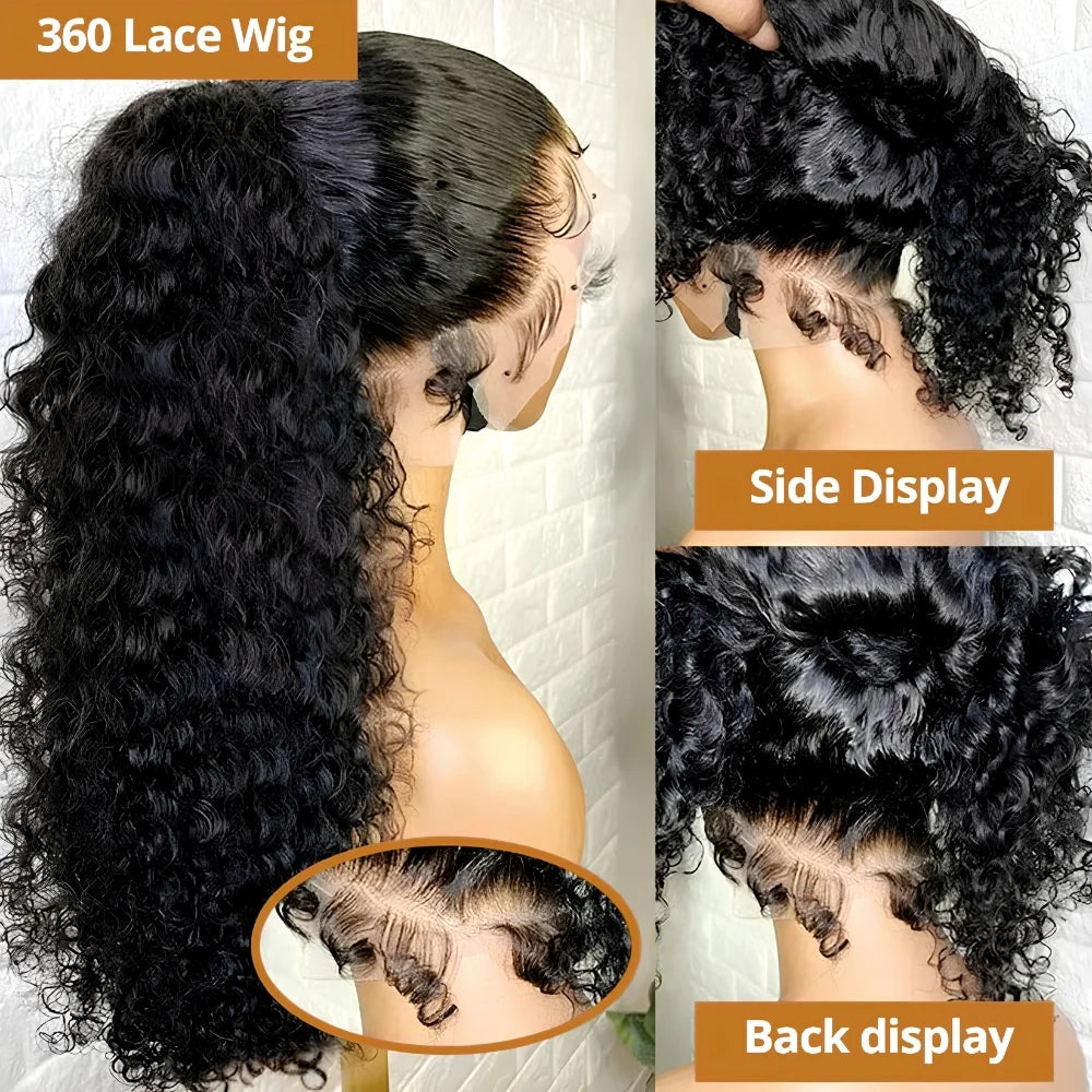 250% Density Deep Wave 360 Full HD Lace Glueless Wig