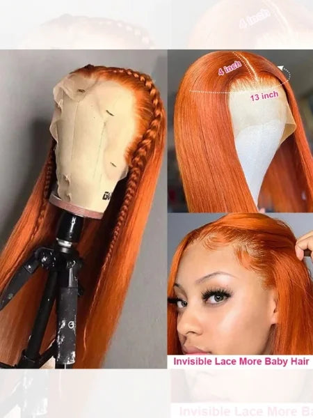 Ginger Orange Straight Lace Wig