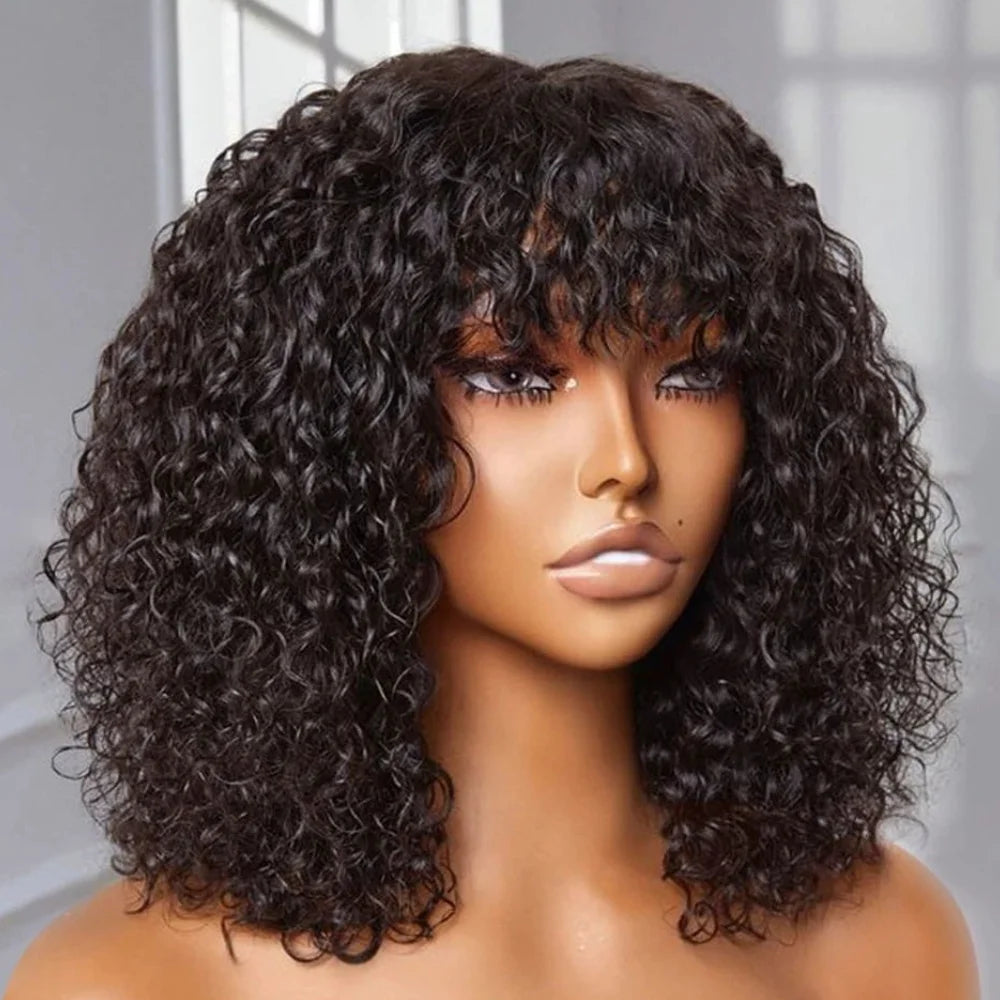Jerry Curly Short Pixie Bob Cut Wig with Bangs