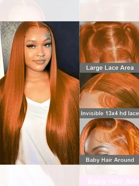 Ginger Orange Straight Lace Wig