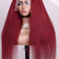 Burgundy Kinky Straight Wig