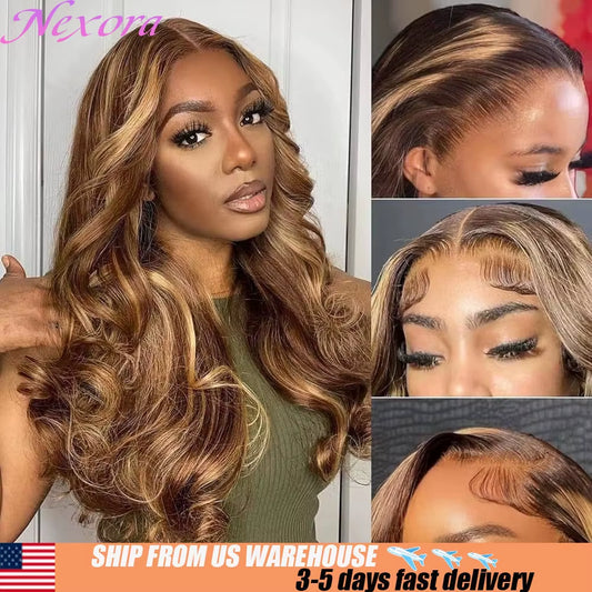 Body Wave Wig 200% Density 4/27 Highlight Wig Human Hair 13X6 Hd Lace Frontal Wig Brazilian Wigs Original Flash Sale