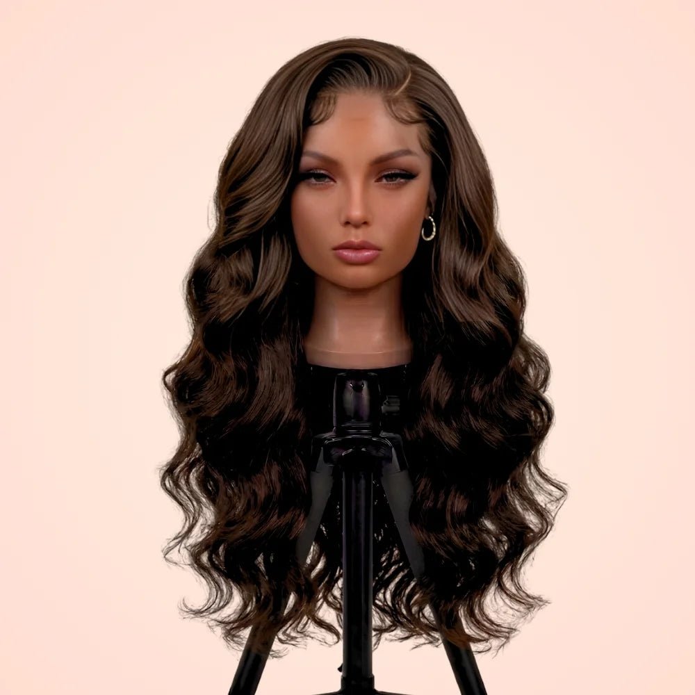 4x4 Chocolate Brown Body Wave Wig - Wigour