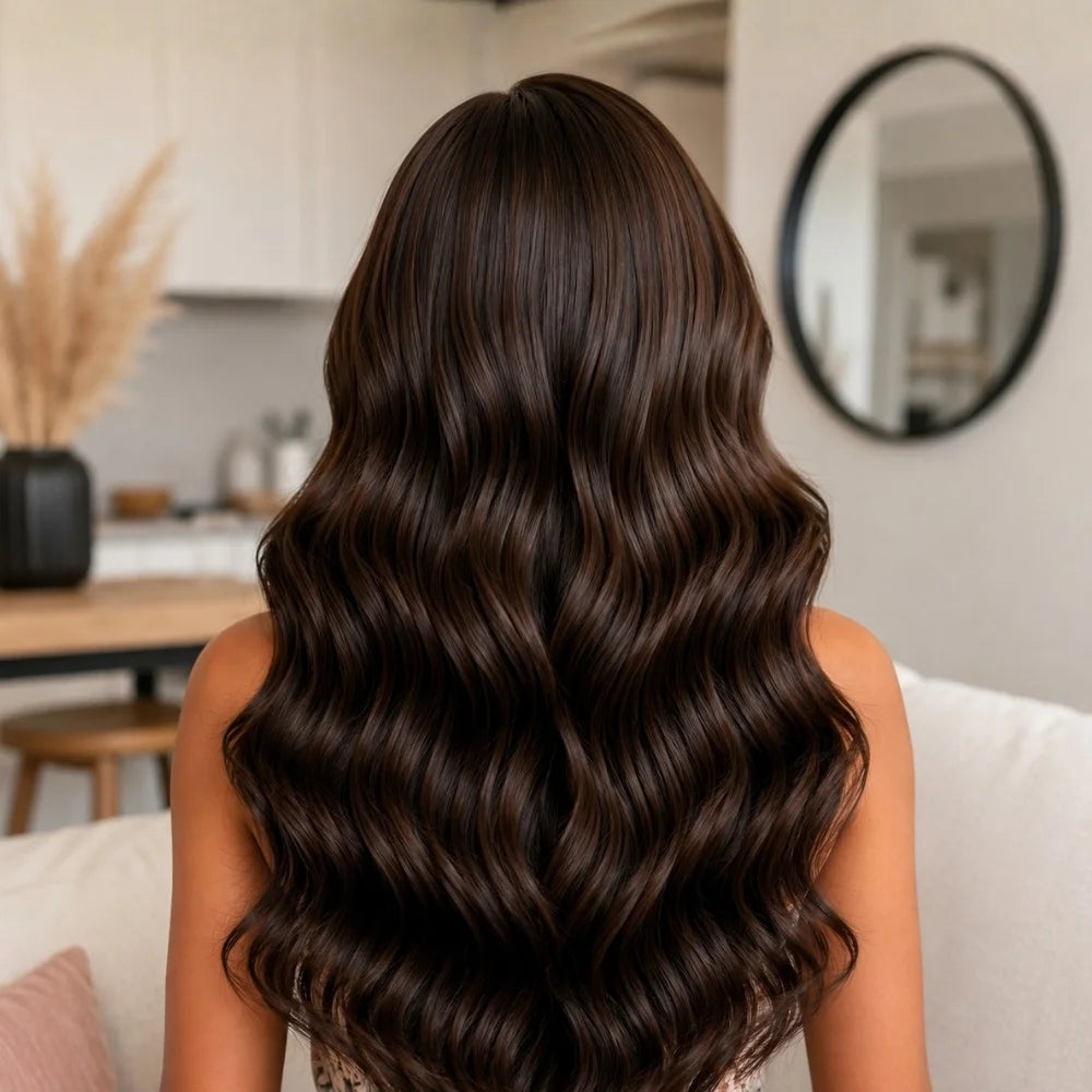 4x4 Chocolate Brown Body Wave Wig