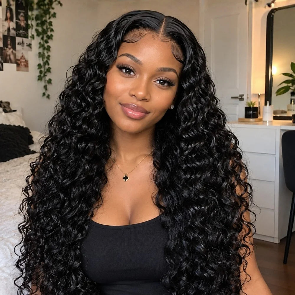 4x4 Natural Water Wave Lace Wig