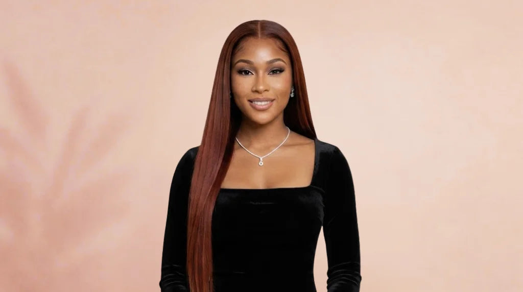 After wearing 4x4 Reddish Brown Straight Wig