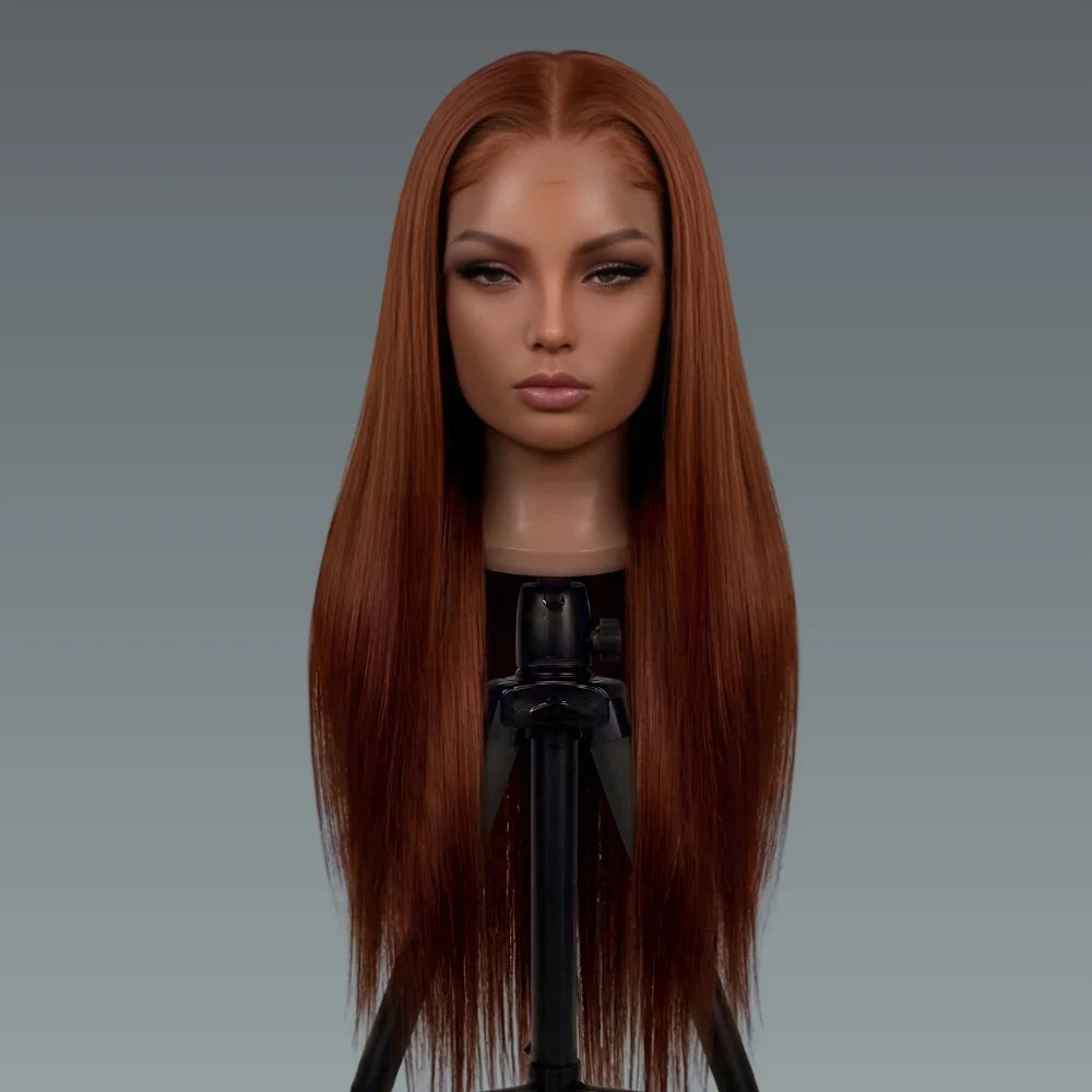 4x4 Reddish Brown Straight Wig