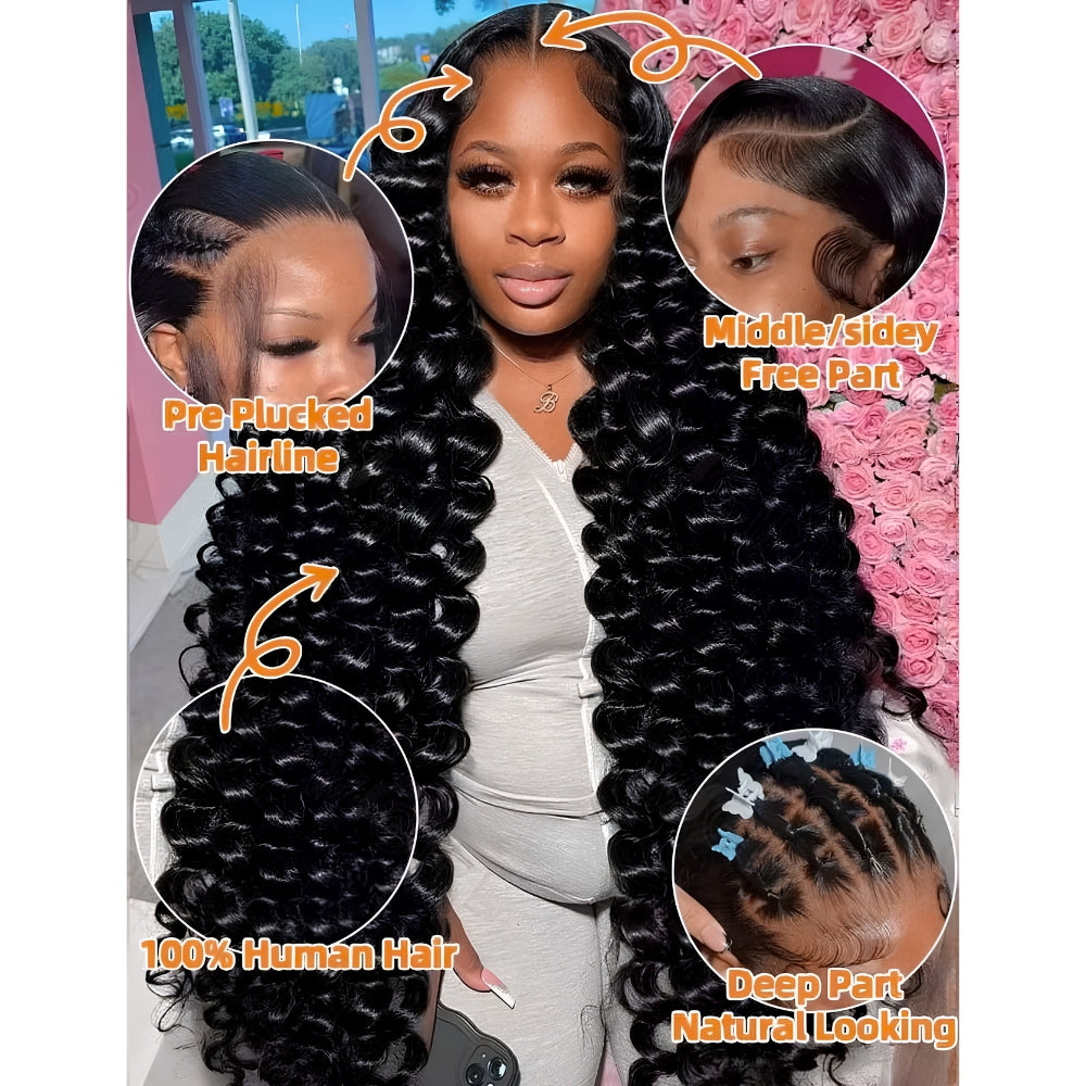 40 Inch Loose Deep Wave HD Lace Front Wig