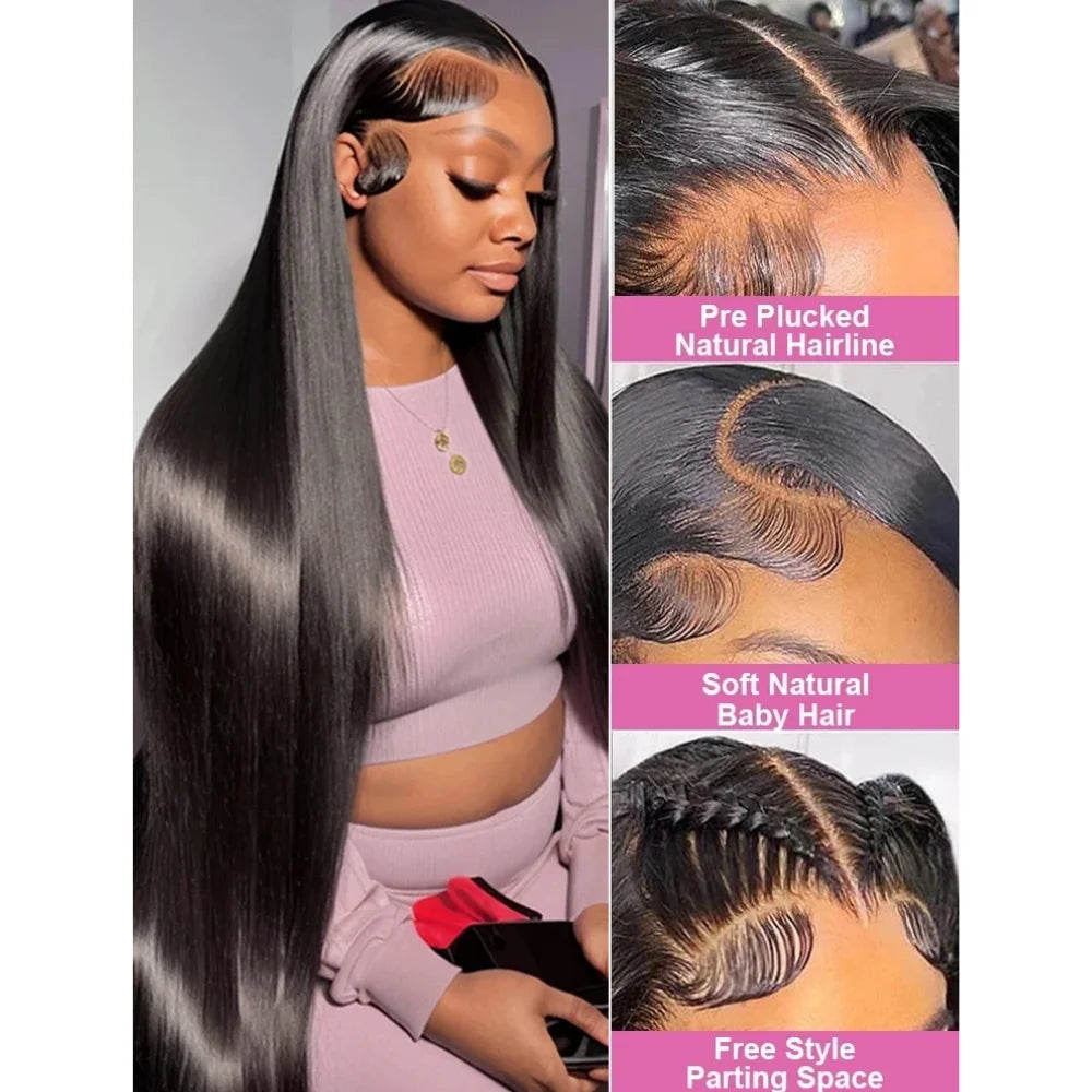 Bone Straight 13x6 HD Lace Front Wig 220% Density