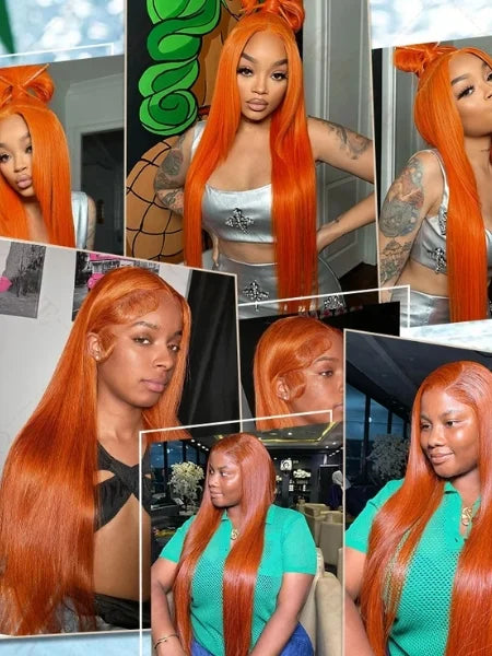 Ginger Orange Straight Lace Wig