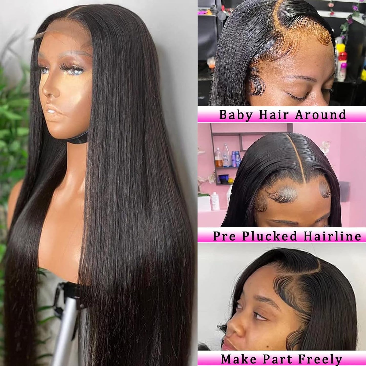 4x4 Natural Straight Lace Wig