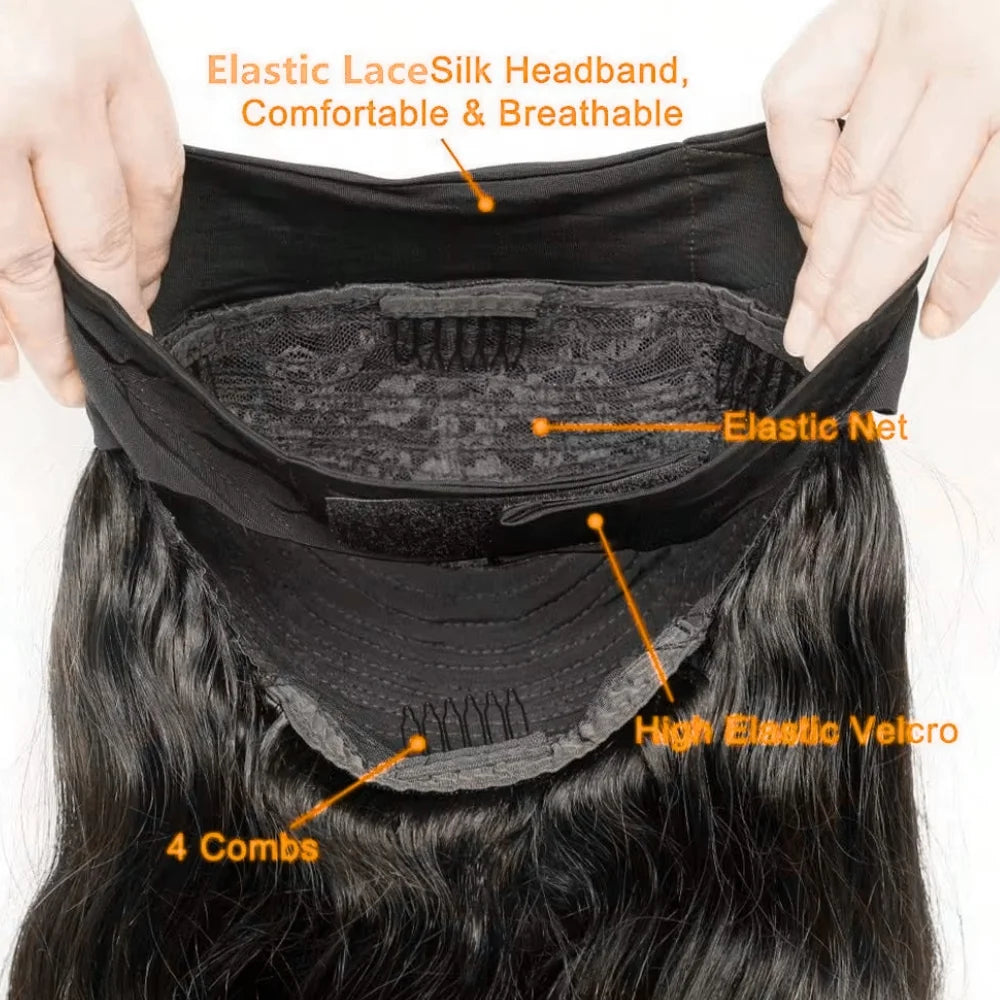 Full Machine-Made Glueless Body Wave Headband Wig