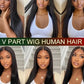 V-Part Straight Human Hair Wig