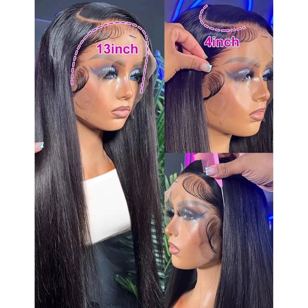 Bone Straight 13x6 HD Lace Front Wig 220% Density
