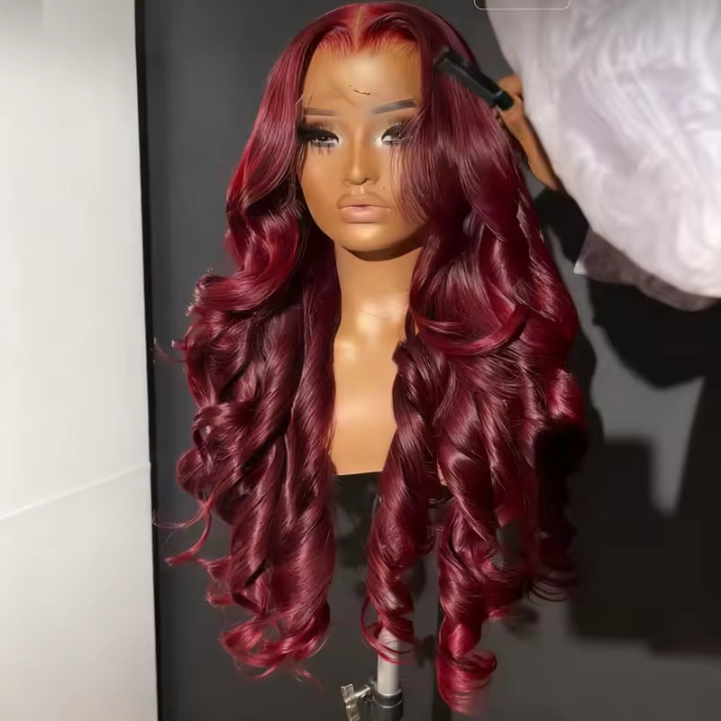 13x6 Burgundy HD Lace Wig