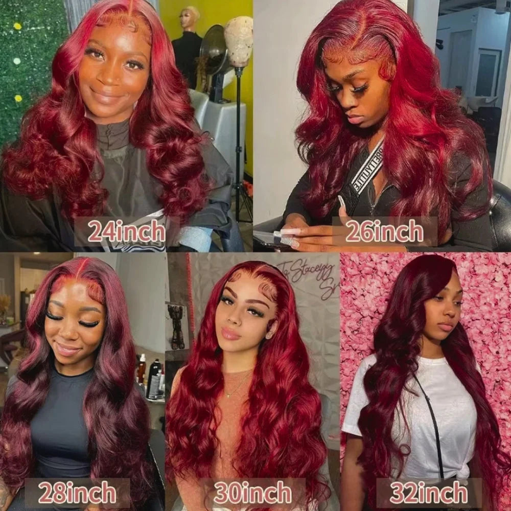 99J Burgundy Body Wave Lace Front Wig