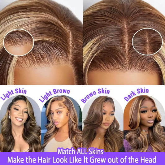 Body Wave Wig 200% Density 4/27 Highlight Wig Human Hair 13X6 Hd Lace Frontal Wig Brazilian Wigs Original Flash Sale