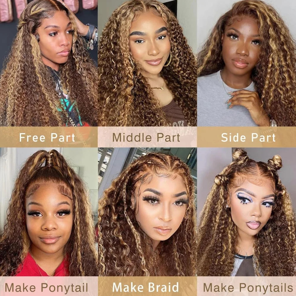 Highlight Deep Wave 13x4 HD Lace Front Glueless Wig