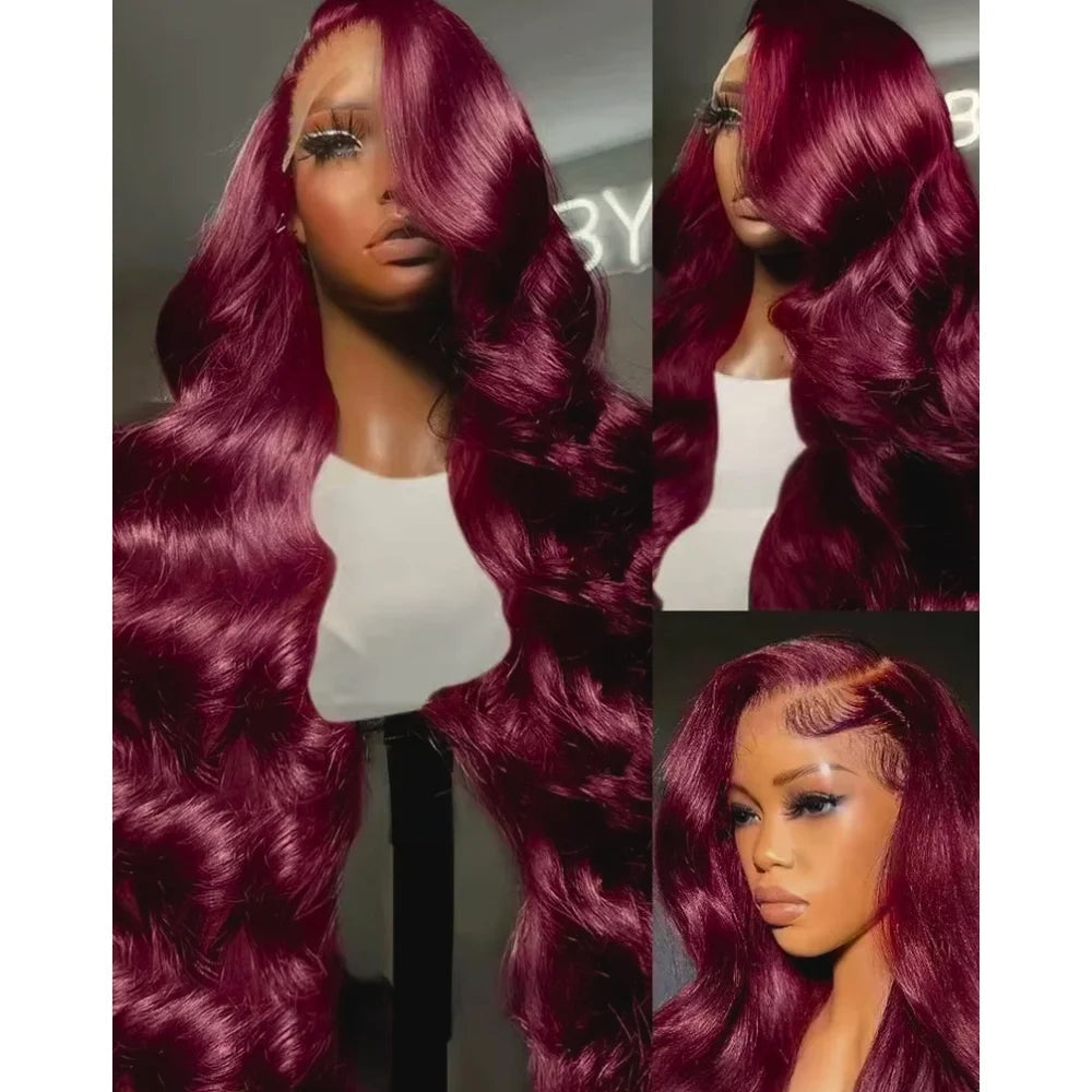 99J Burgundy Body Wave Lace Front Wig