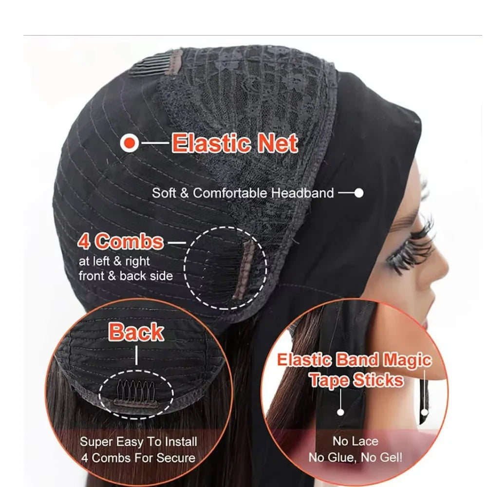 Full Machine-Made Glueless Body Wave Headband Wig